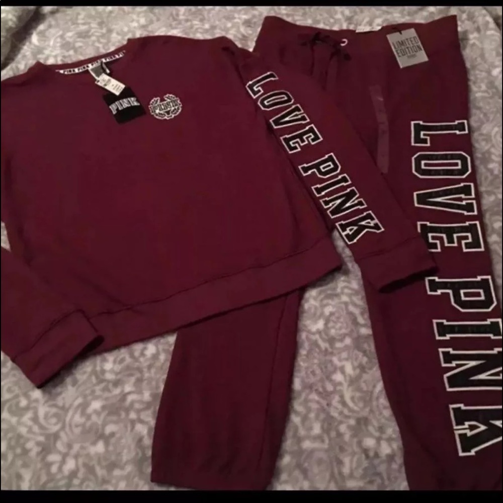 Victoria's Secret Pink Crew Sweatpants Outfit Rare Vintage